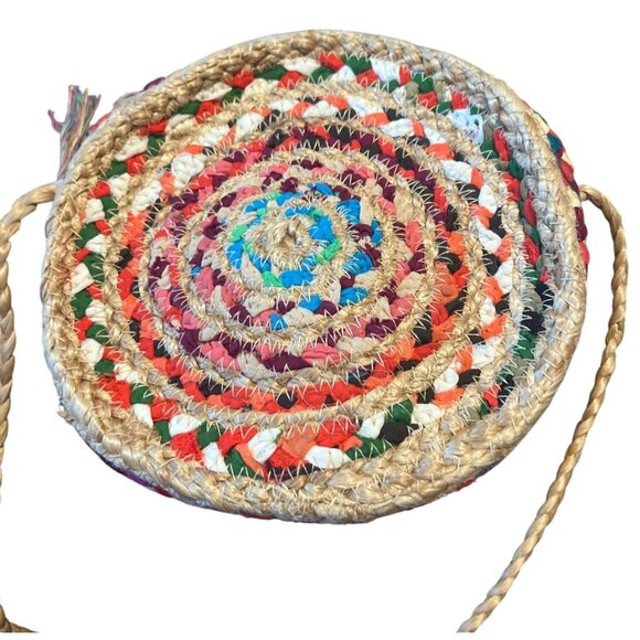 Shiraleah Chicago Mirabel Jute Woven Round Crossbody Purse Boho Bag - Picture 6 of 6